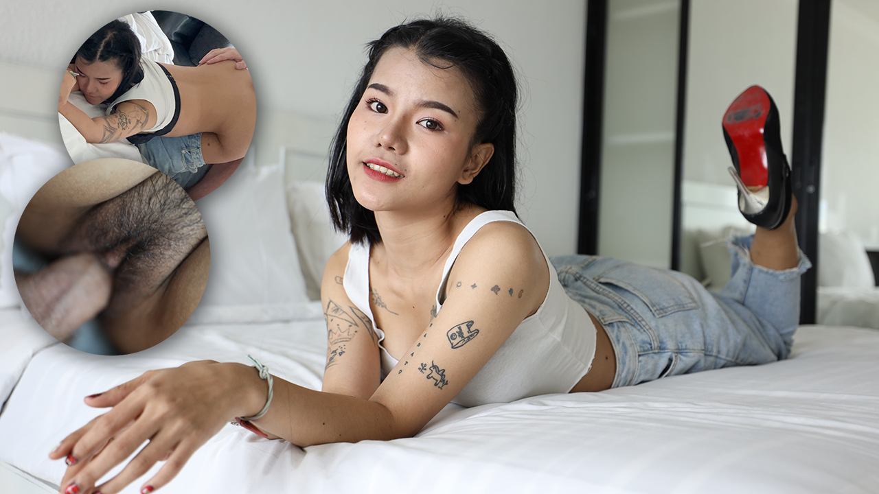 Horny Thai lays on bed and enjoys FAST FUCK with white guy asiansexdiary – Pan – Fast Fuck With Super Horny Thai