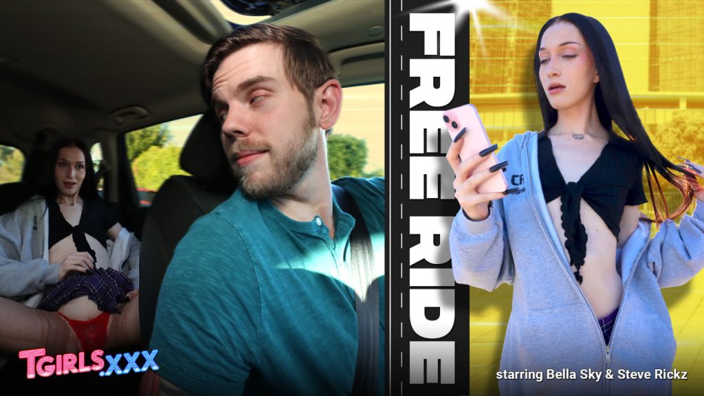64445 1x TGirlsXXX – Bella Sky – Free Ride