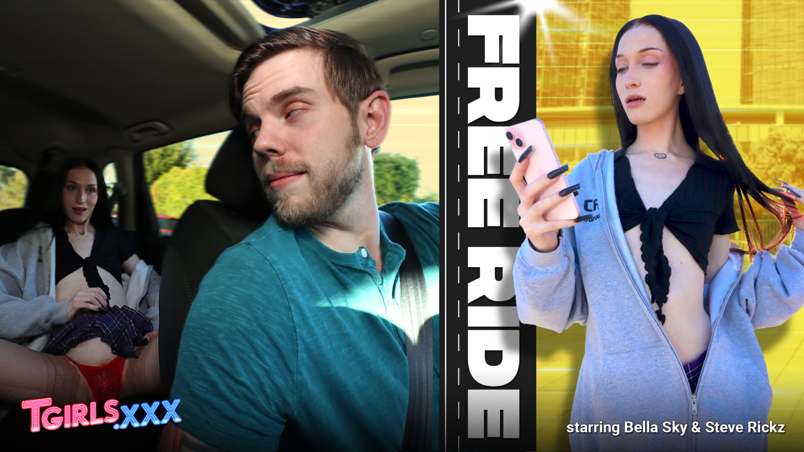 64445 TGirlsXXX – Bella Sky – Free Ride