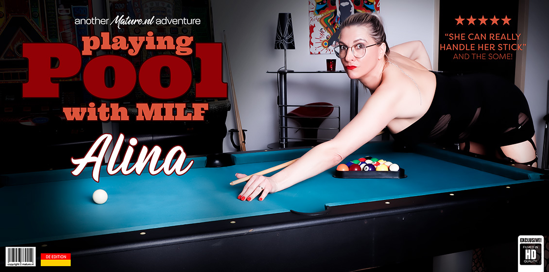 45544 0 Mature.NL – Alina – Alina is a German Tall MILF with a shaved pierced pussy that loves to play with a poolstick