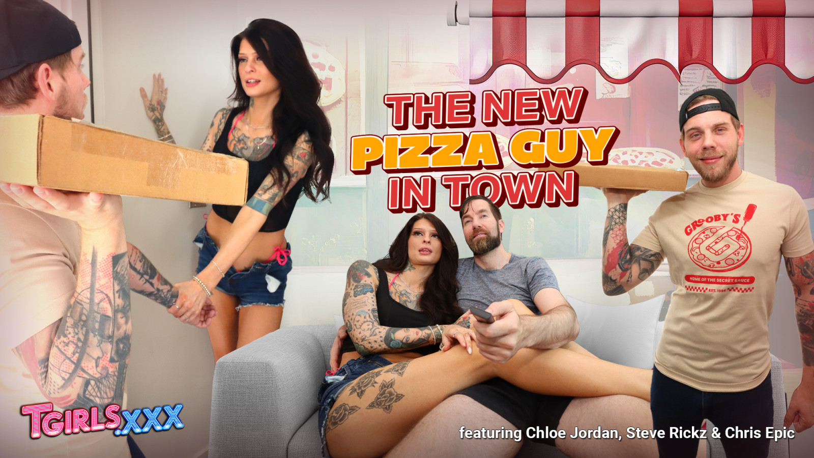 66579 TGirlsXXX – Chloe Jordan, Steve Rickz, Chris Epic – The New Pizza Guy in Town