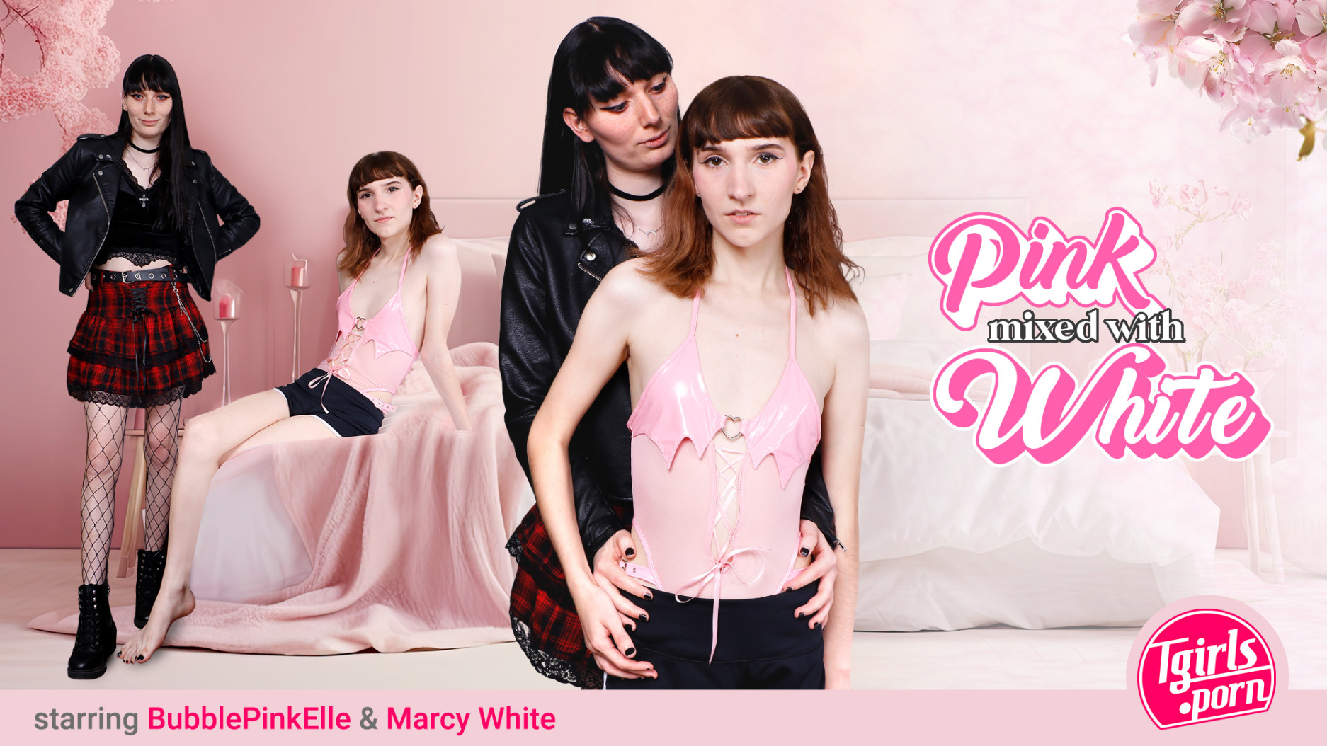7464 TGirlsPorn – BubblePinkElle, Marcy White – Pink Mixed With White