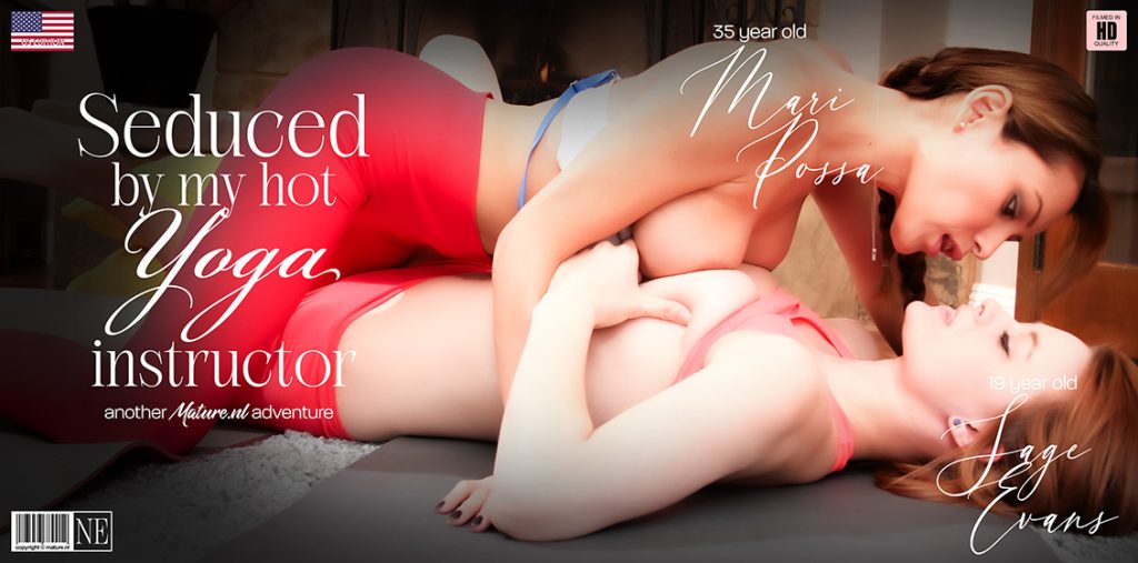 47769 0 Mature.NL – Mari Possa, Sage Evans – Old and young lesbian Yoga with tall red teen Sage Evans and hot MILF instructor Mari Possa