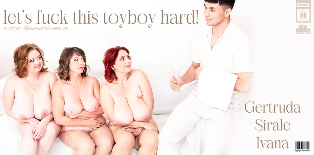 48021 0 Mature.NL – Bruno Baxter, Gertruda, Ivana S., Sirale – Toyboy masseur takes on big tits milfs Gertruda, Sirale and Ivana in this hardcore groupsex fantasy
