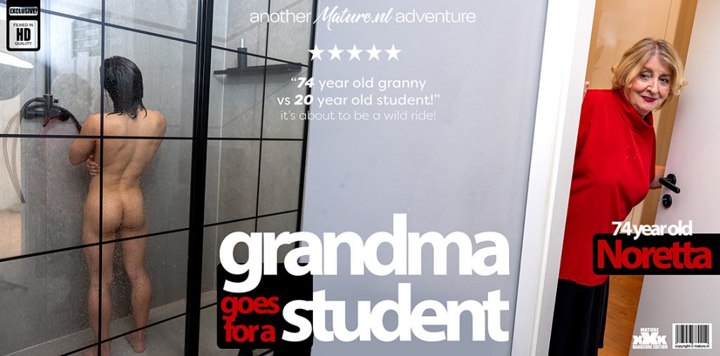 51333 0 Mature.NL – Koudai, Noretta – 25 year old Exchange student gets to fuck the very horny and curvy 74 year old grandma Noretta