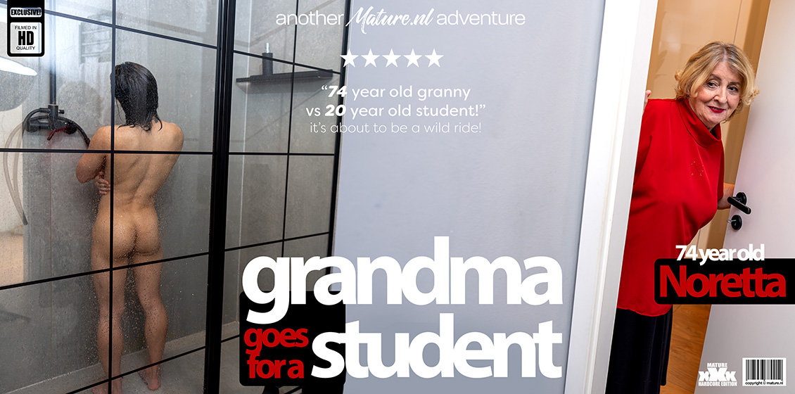 51333 0 Mature.NL – Koudai, Noretta – 25 year old Exchange student gets to fuck the very horny and curvy 74 year old grandma Noretta