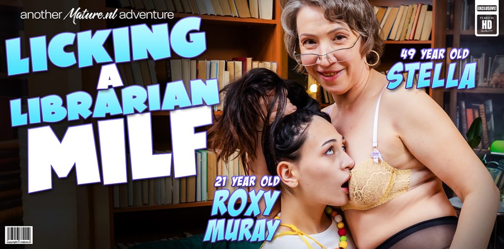 52404 0 Mature.NL – Roxy Muray, Stella V. – Roxy Muray is a 21 year old babe who gets licked by 49 year old Lesbian librarian MILF Stella