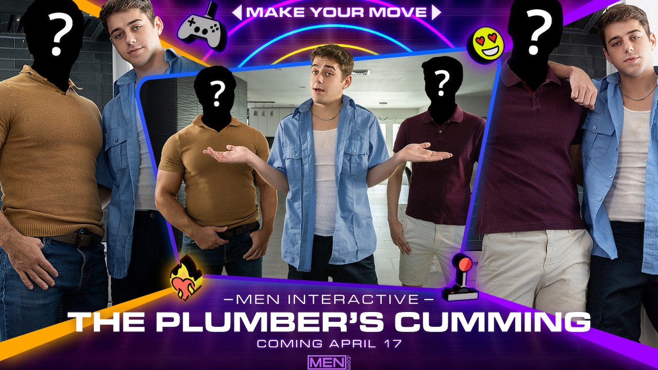 poster 01 77 Men.com – Joey Mills, Reese Rideout, Sage Roux – MEN Interactive: The Plumber’s Cumming